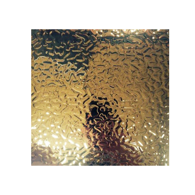 304 316L Water Ripple Tấm thép không gỉ Tấm hợp kim trang trí màu vàng hồng